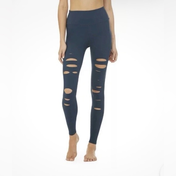 ALO Yoga Pants - ALO Yoga (2 Pairs) High Waist Warrior Leggings in Eclipse and Gravel Size S